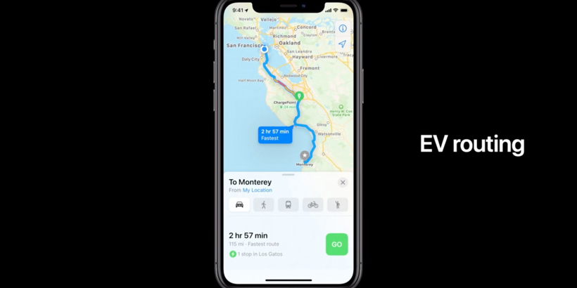 蘋果更新至iOS14系統地圖應用增加電動汽車充電路線