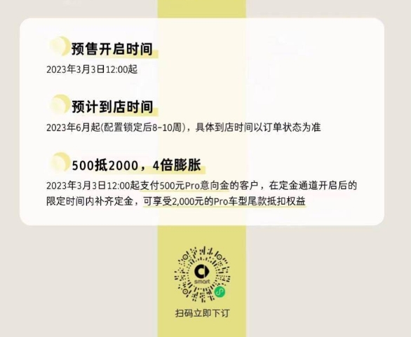 Smart精靈#1電動汽車現推出低價、小容量電池的版本新車預計6月起到店