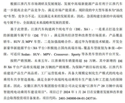 江淮高端新能源汽車(chē)基地曝光預(yù)計(jì)年產(chǎn)量20萬(wàn)輛