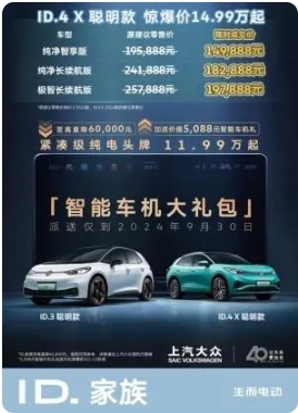 上汽大眾純電動車ID.4X聰明款配置“舍得給”,價格更誠意