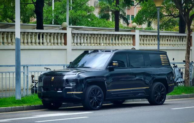 仰望U8L新車街邊曝光！24K金車標+對開天地門，6座設計+1197馬力
